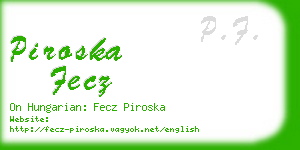 piroska fecz business card